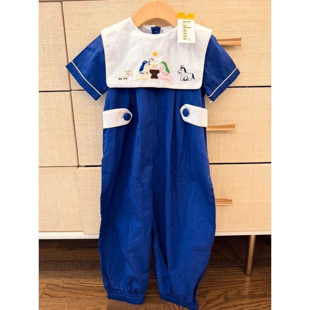 NWT Babeeni Hand-Stitched Longalls Nativity Scene 3T